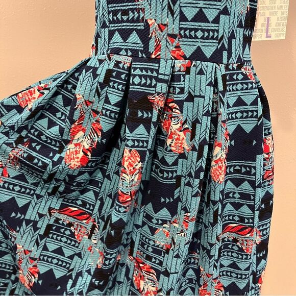 LuLaRoe geometric print short sleeve Amelia dress size large - Picture 5 of 15